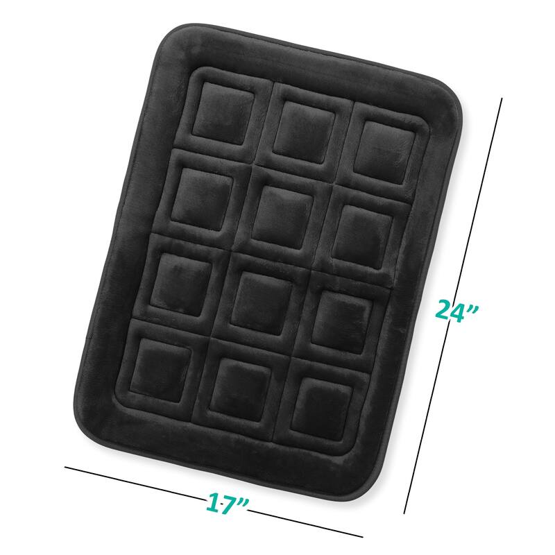 Clara Clark Ultra Soft Non Slip and Absorbent Bath Rug - Waffled Velvet Memory Foam Bath Mat