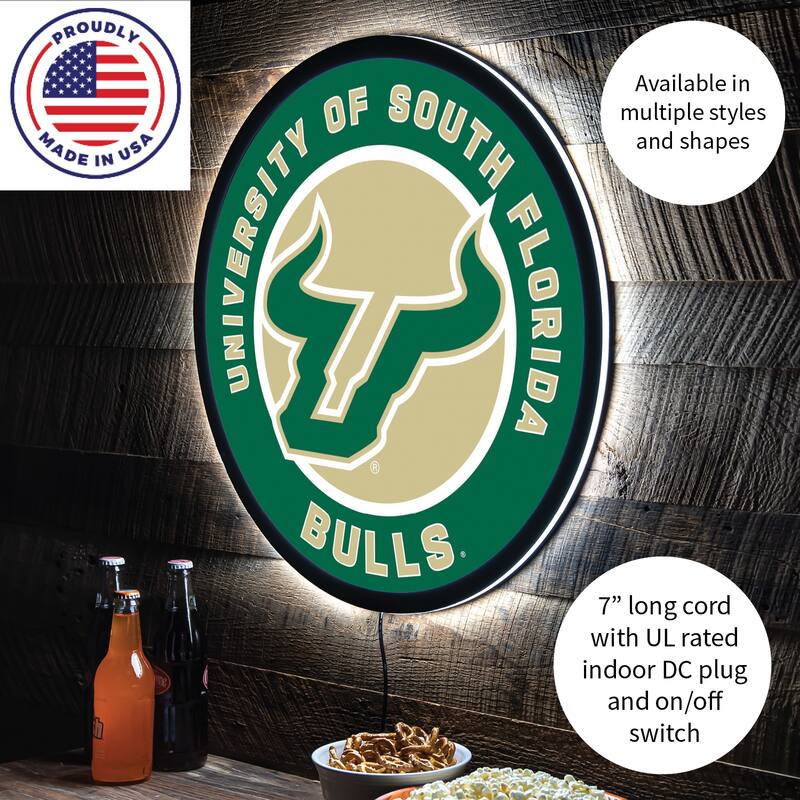 University of South Florida Round 23 in. Plug-in LED Lighted Sign