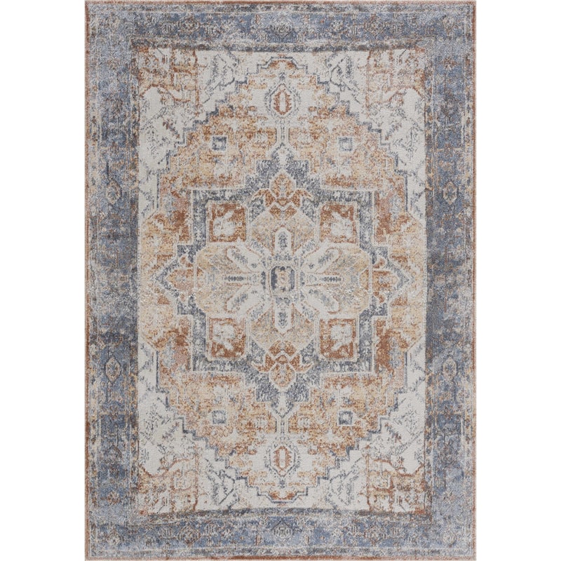 Hauteloom Manhattan Machine Washable Oriental Persian Medallion Vintage Distressed Area Rug
