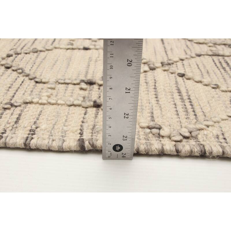 ECARPETGALLERY Braid weave Sienna Khaki Wool Rug - 5'1 x 8'1