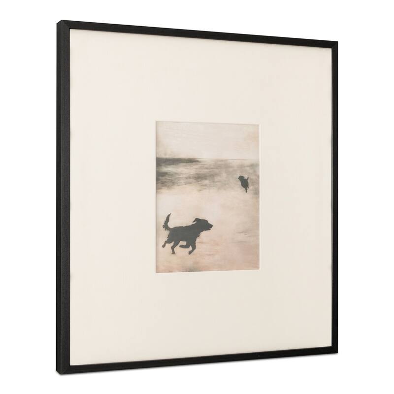 NADAAL STUDIOS Zerina Framed Print 2, Misty Beach Scene with Textured Mat and Solid Wood Frame