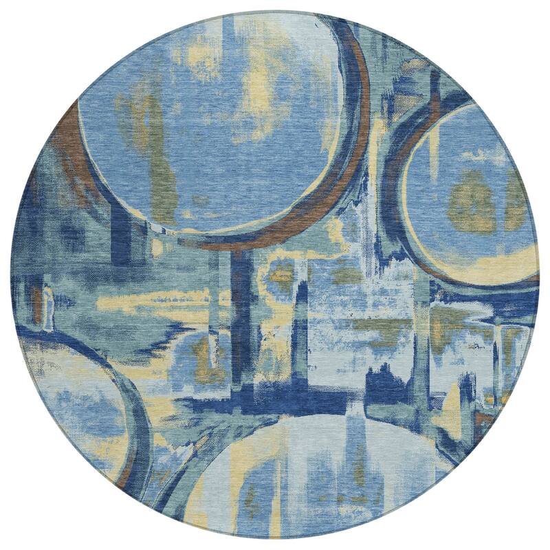 Machine Washable Indoor/ Outdoor Modern Erie Chantille Rug