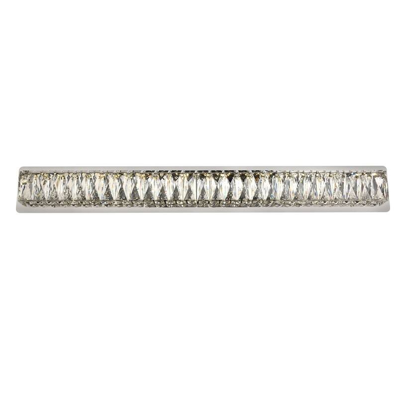 Monroe Collection Wall Sconce L35.4" D2.2" H4.5" Chrome Finish - N/A