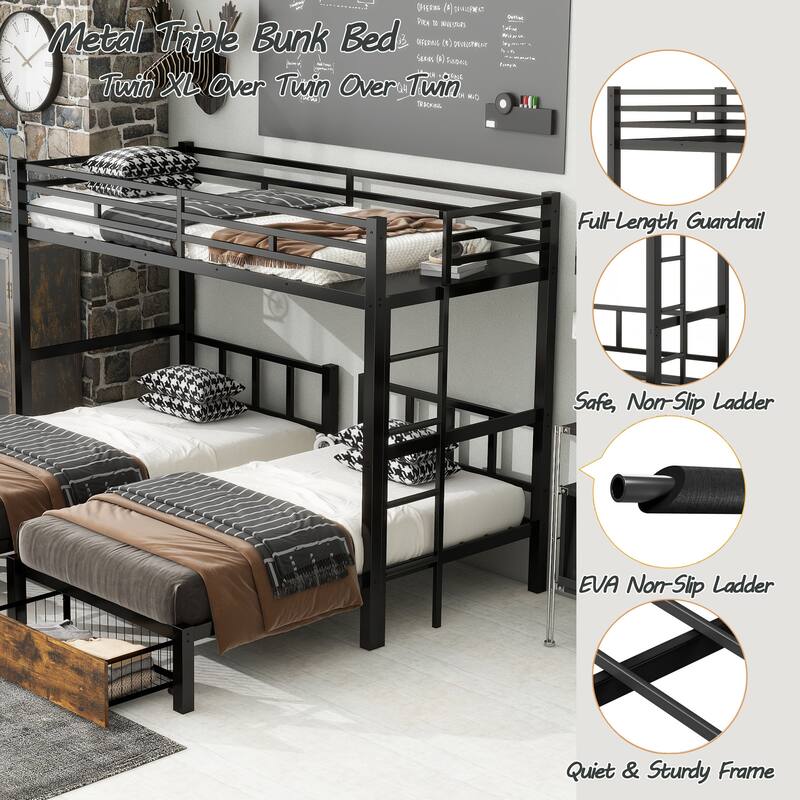 Heavy Metal Bunk Beds with Ladder Kids Bed Frame Twin / Twin XL / Full / Queen Size🏕️