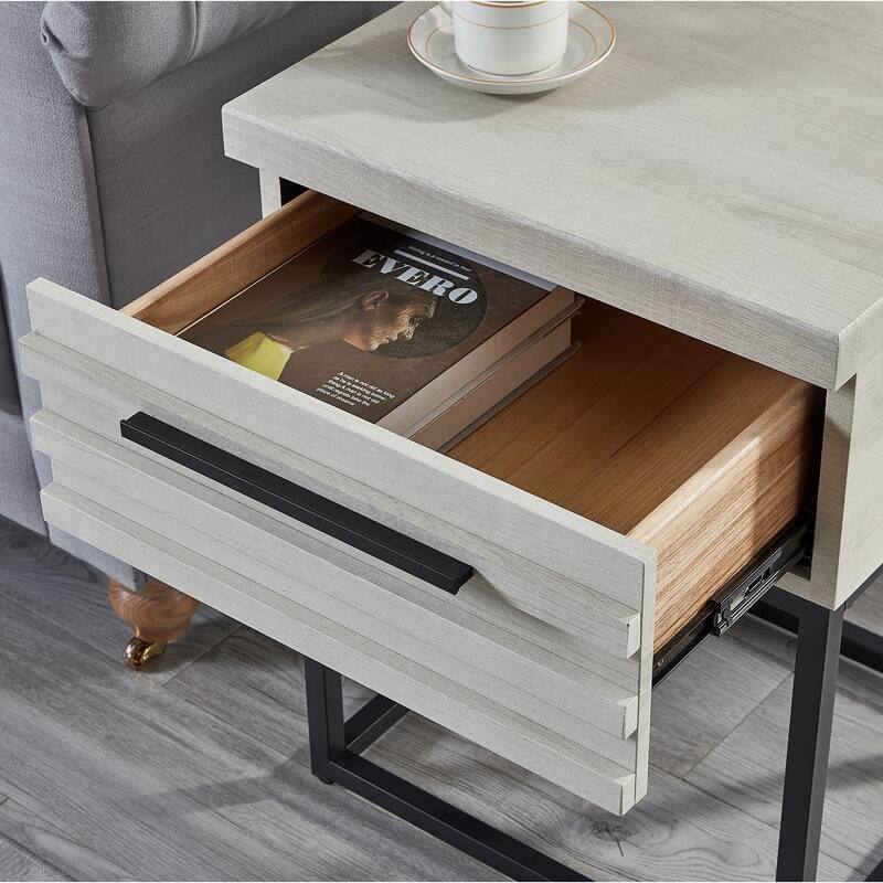 Twin Size Upholstered Platform Bed Set with 2 Nightstands and Adjustable Headboard
