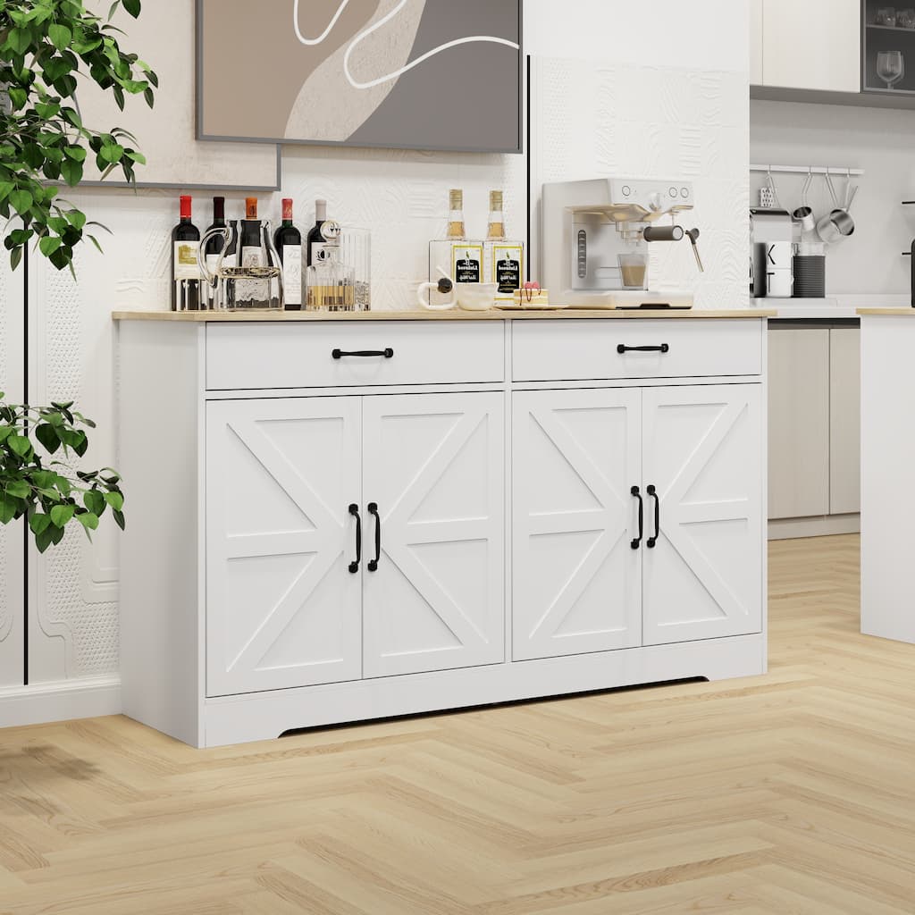 Large Farmhouse Buffet Cabinet Storage Sideboard
