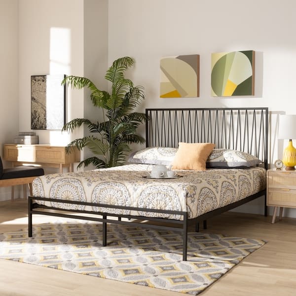 Baxton Studio Jeanette Modern and Contemporary Black Bronze Finished Metal Queen Size Platform Bed Baxton Studio Jeanette Modern and Contemporary Black Bronze Finished Metal Queen Size Platform Bed