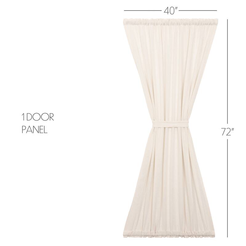 Farmhouse Curtains VHC Cotton Burlap Door Panel Rod Pocket Solid Color - Door Panel 72x40 - Door Panel 72x40