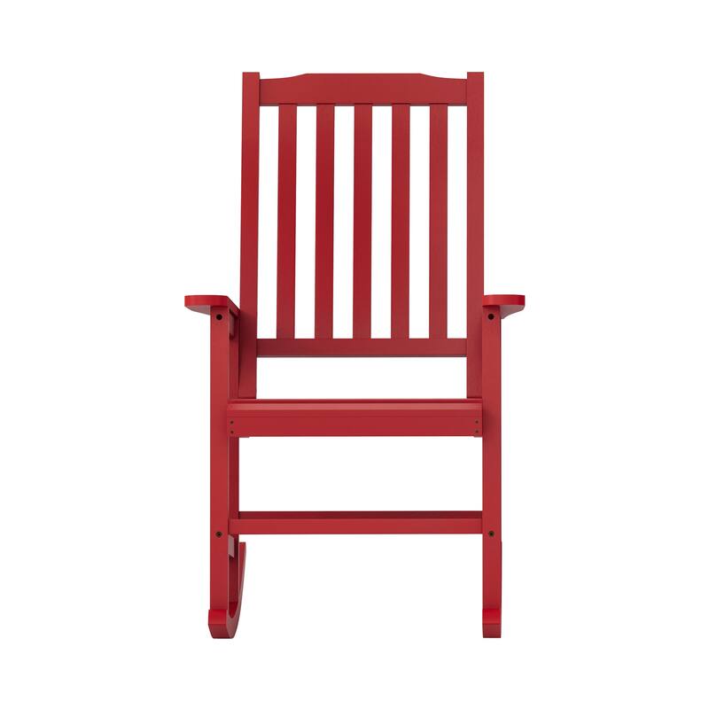 Acacia Wood Outdoor Rocking Chair, Traditional Porch Outdoor Rocker Chairs with Slatted - 43" H