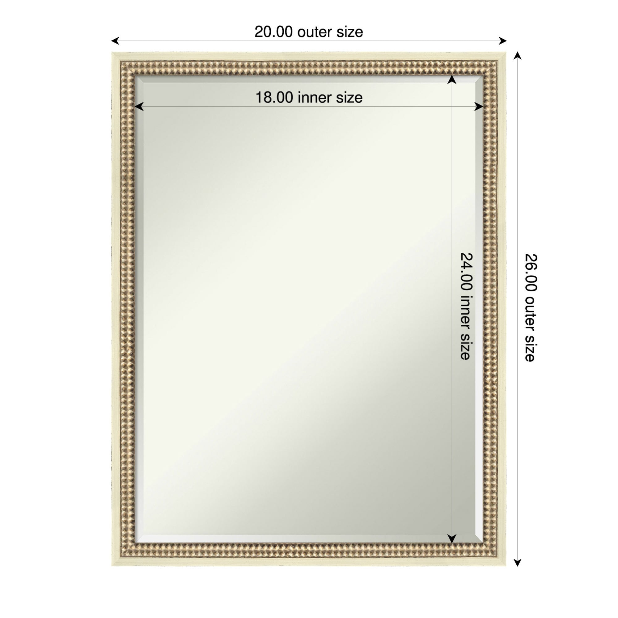 Castellan Half-Inch-Bevel Wood Framed Wall Mirror - 20 x 26 in