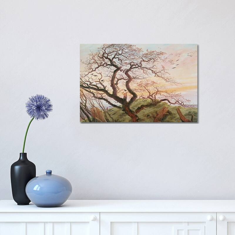 iCanvas "The Tree of Crows, 1822 " by Caspar David Friedrich Canvas Print - 12x18x1.5