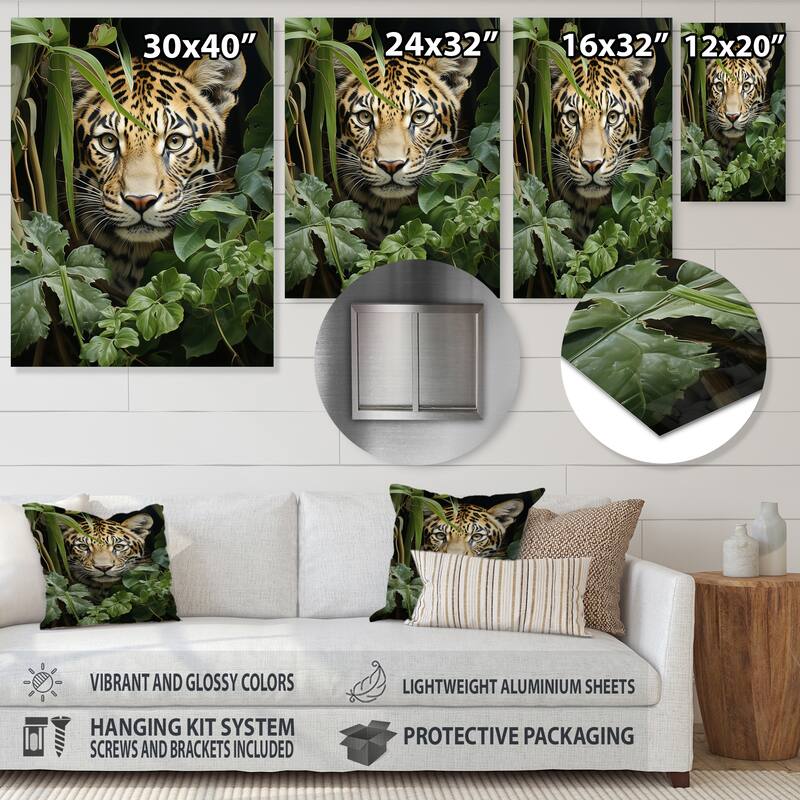Designart "Asian Art Tigers In Jungle VIII" Asian Metal Wall Art Living Room