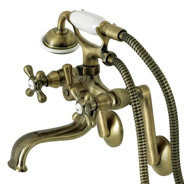 Kingston Brass Vintage Wall Mount Down Spout Clawfoot Tub and Shower Package; Oil Rubbed Bronze