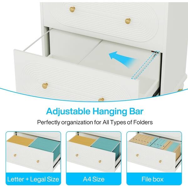 2 Drawer File with Gold Legs for A4, Letter, and Legalsized
