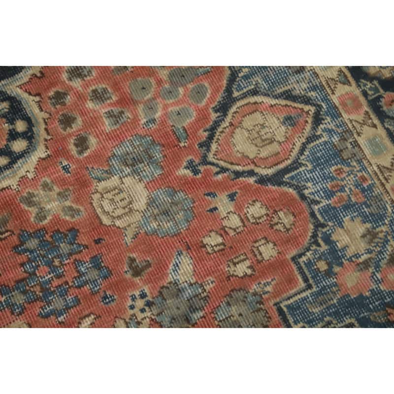 Hand Knotted Oriental 100% Wool Carpet Traditional Floral Coral Tabriz Area Rug - 5' 7'' X 4' 3''