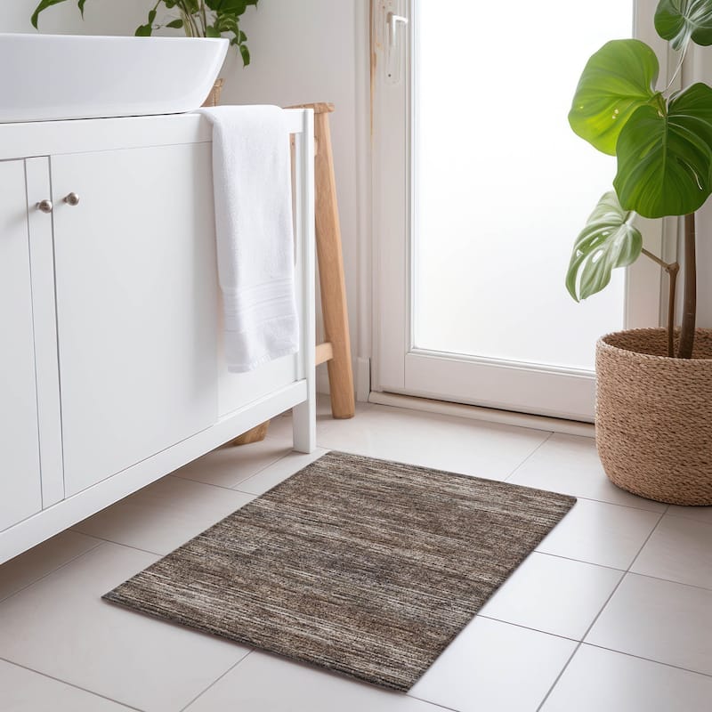 Premium Washable Super Soft Solid Ombre Mayfield Rug - Brown - 1' 8" x 2' 6" - Rectangle