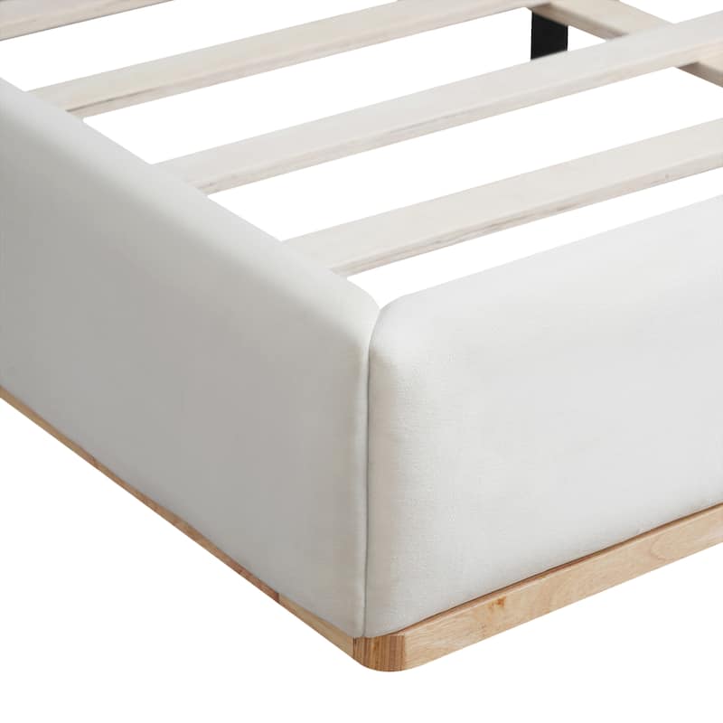 Queen / King Elegant Upholstered Bed with Solid Wood Frame and Durable, Comfortable Design