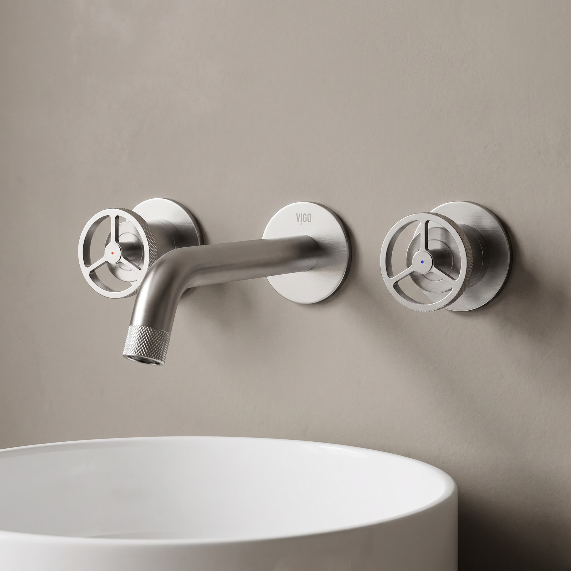 Vigo VG05007 Cass 1.2 GPM 3" Double Handle Wall Mounted Widespread