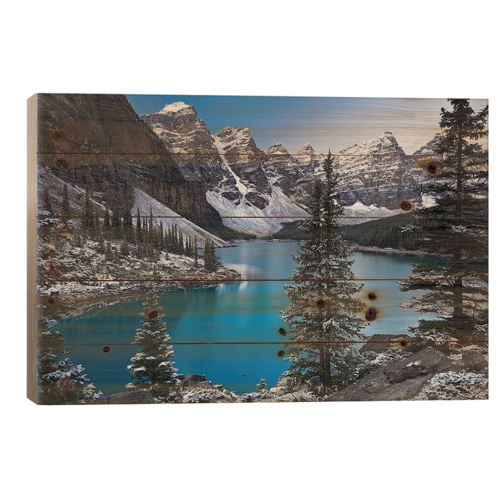 Jewel of the Rockies Print On Wood by Adam Burton - Multi-Color