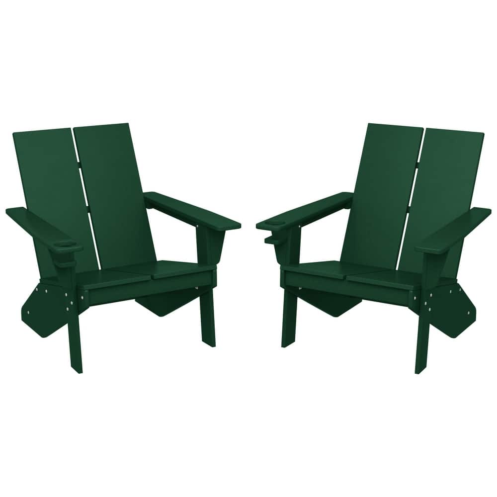 Coastin Modern Poly Adirondack Chair (Set of 2), Black