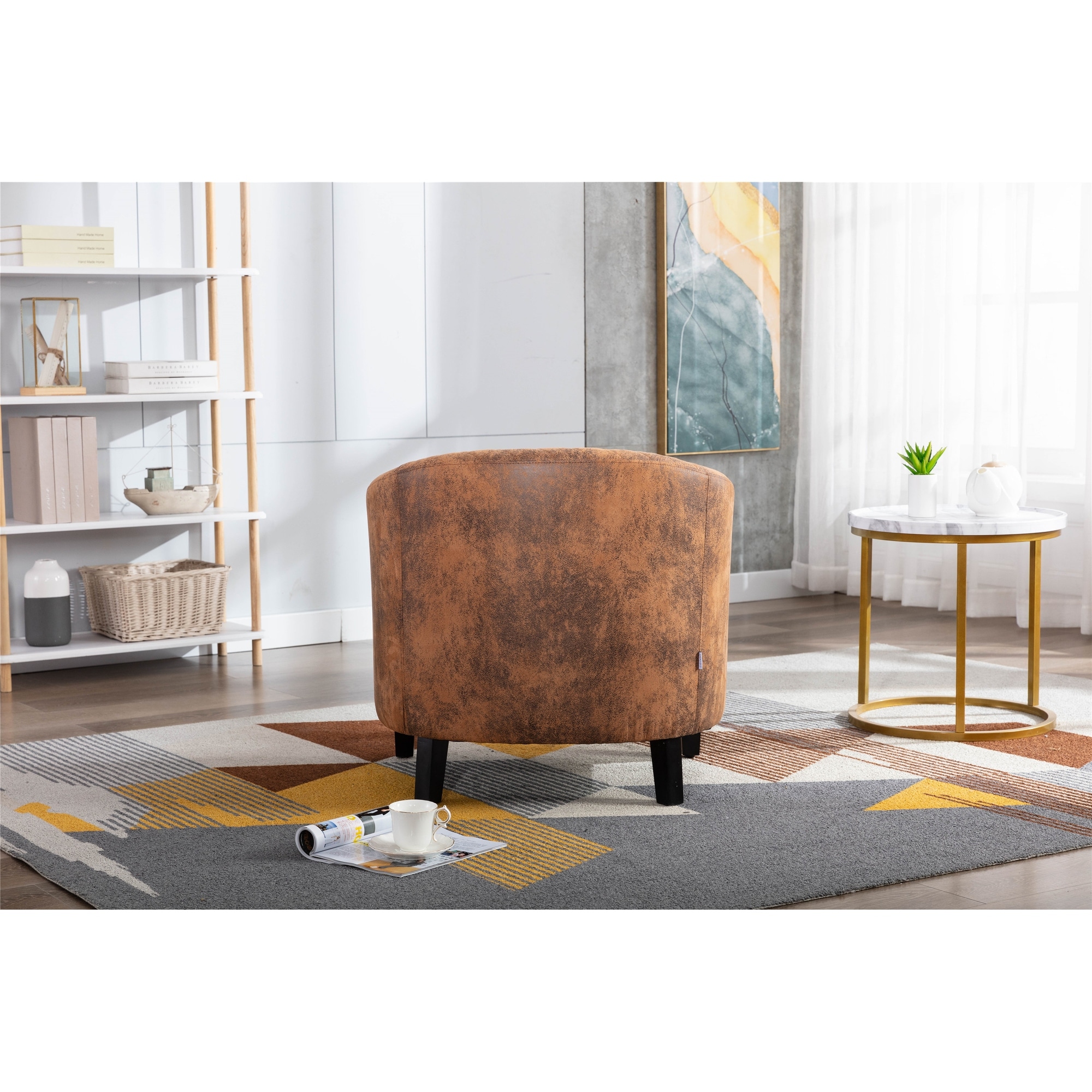 Microfiber sales barrel chair