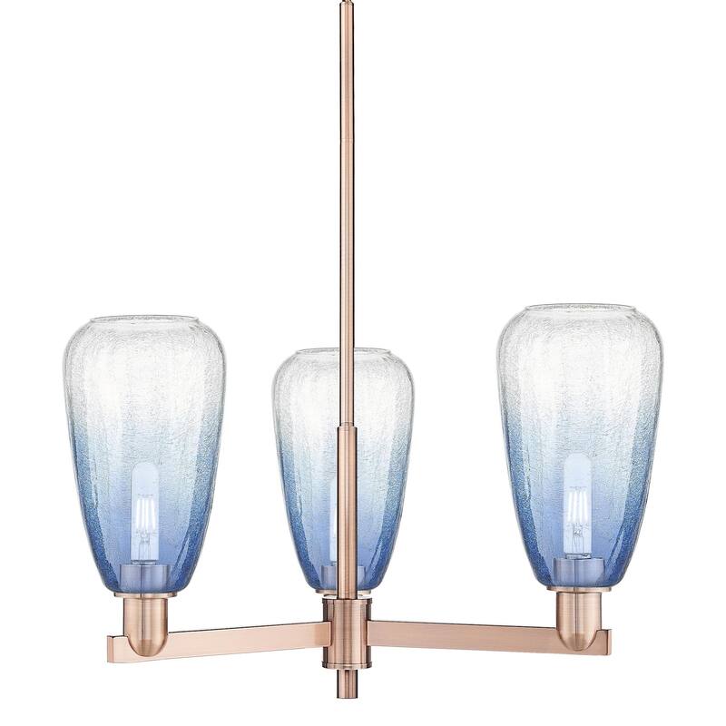 Innovations Lighting 716-3CR-9-18 Brookhaven Almond Chandelier - Antique Copper / Sapphire Blue