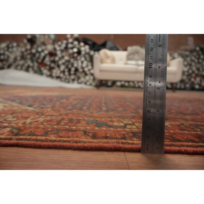 Hand Knotted Oriental 100% Wool Carpet Traditional Geometric Navy Blue & Blues Malayer Area Rug - 6' 8'' X 4' 4''