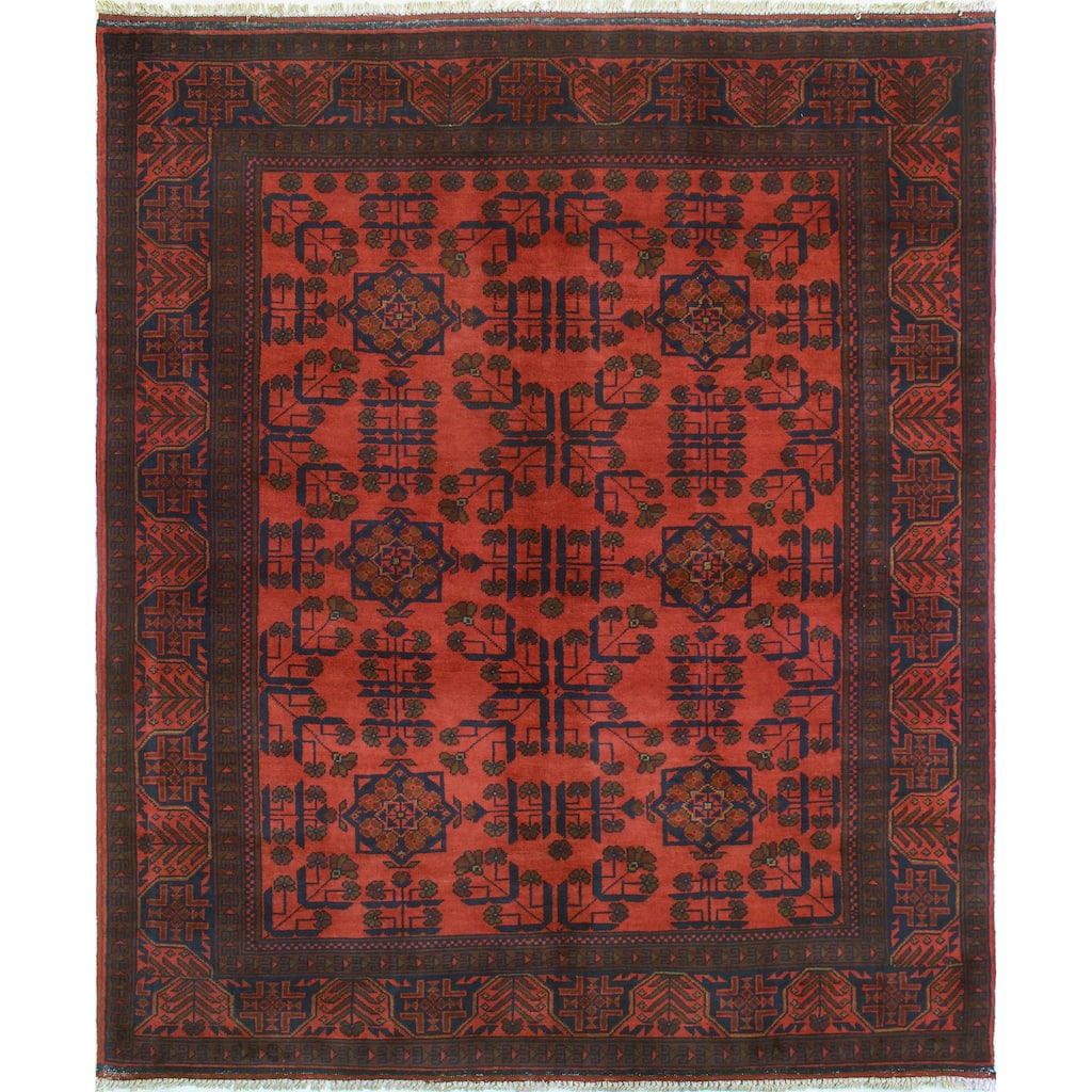 Khal Mohammadi Talia Red/Navy Rug - 5'0" x 6'5"