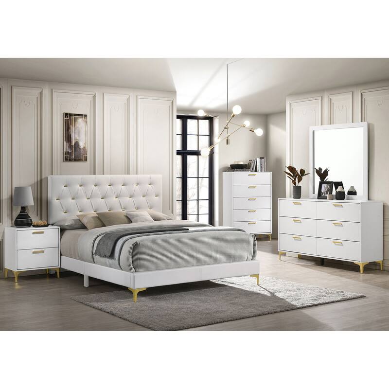 James White Upholstered Queen Panel Bed