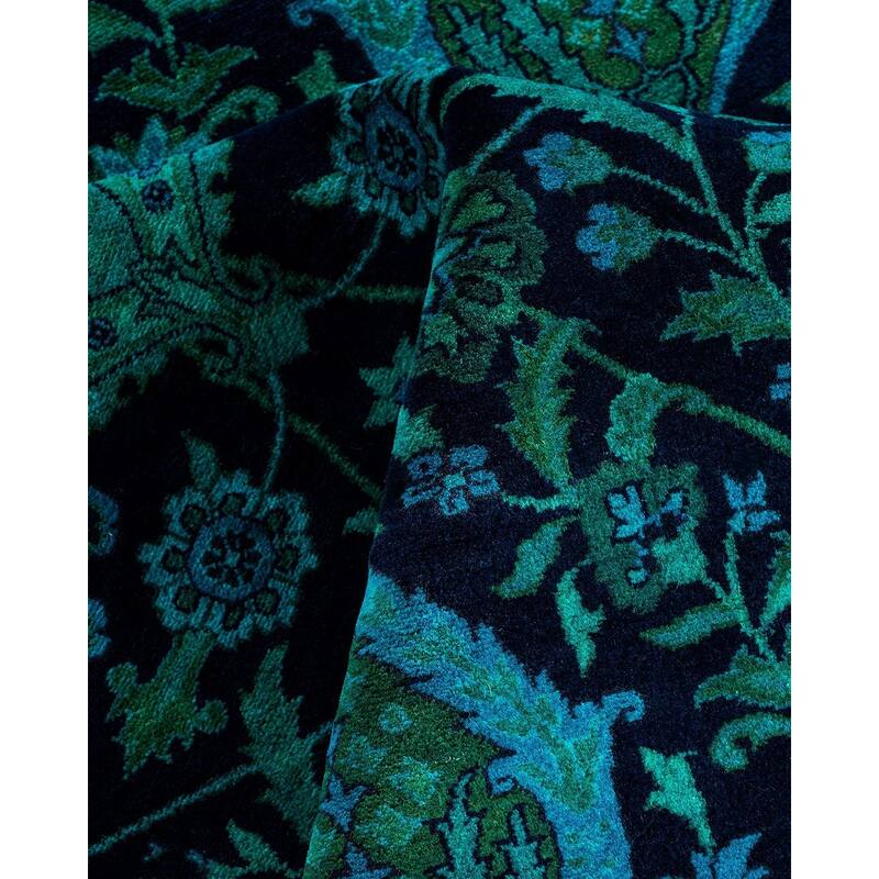 Overdyed, One-of-a-Kind Hand-Knotted Area Rug - Purple - 6' 1" x 9' 2"