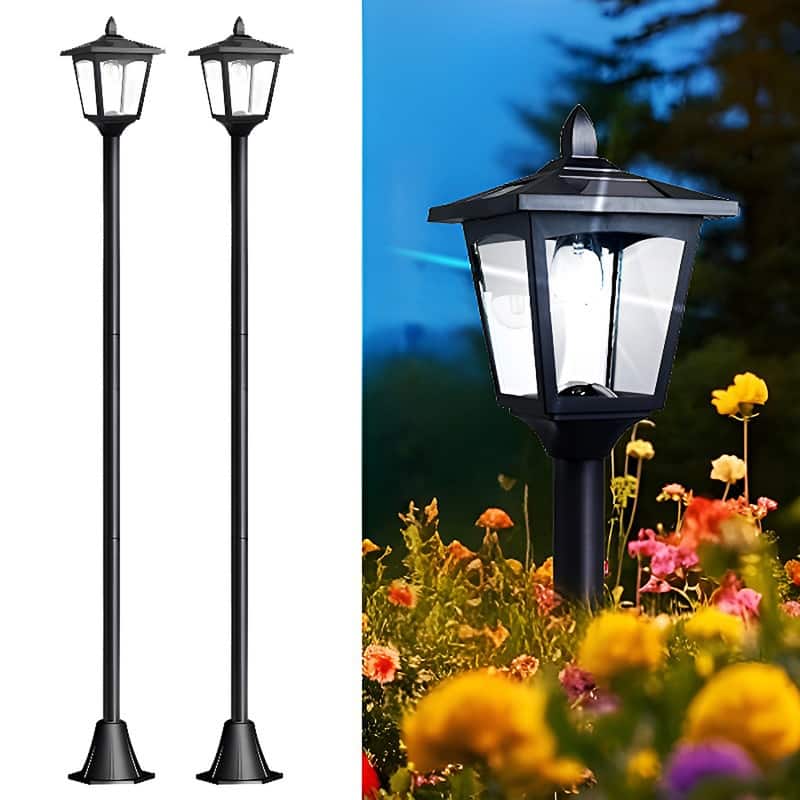 2 Pack 67" Solar Lamp Post Light Adjustable Waterproof LED Outdoor Street Light - 67'' - 2 Lights