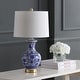 preview thumbnail 8 of 18, Gemma 25.25" Ceramic/Metal LED Table Lamp, Blue/White (Set of 2) by JONATHAN Y