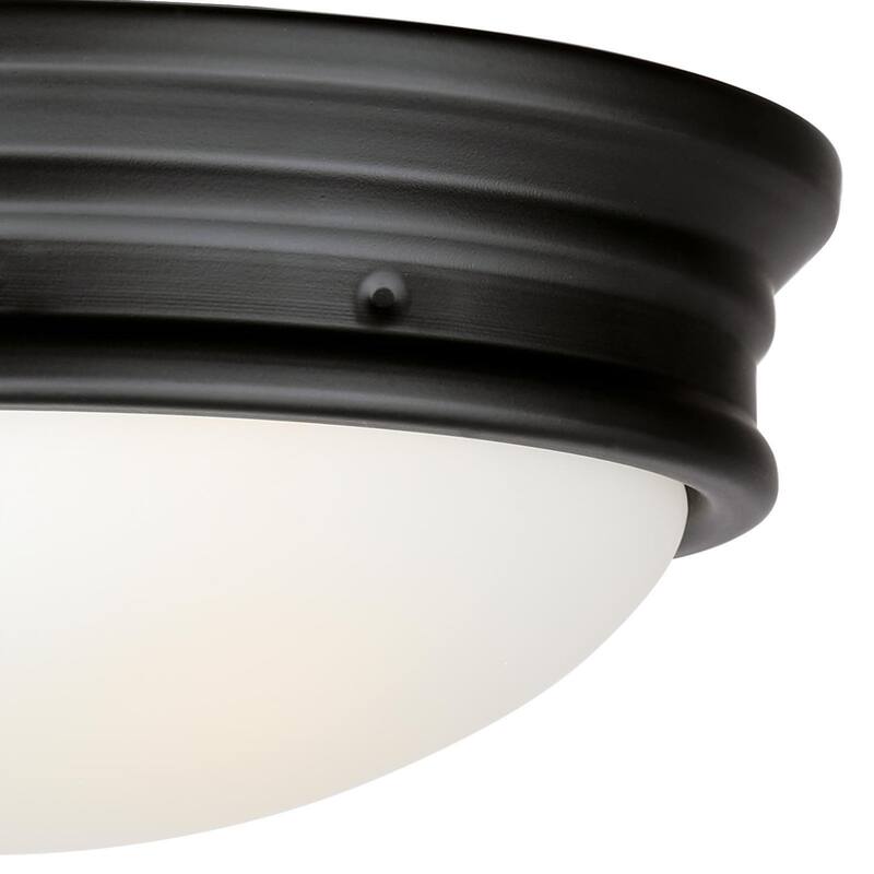 Westinghouse Lighting Meadowbrook 13-Inch, Two-Light Outdoor Flush Mount Ceiling Fixture, Frosted Glass - 13-Inch