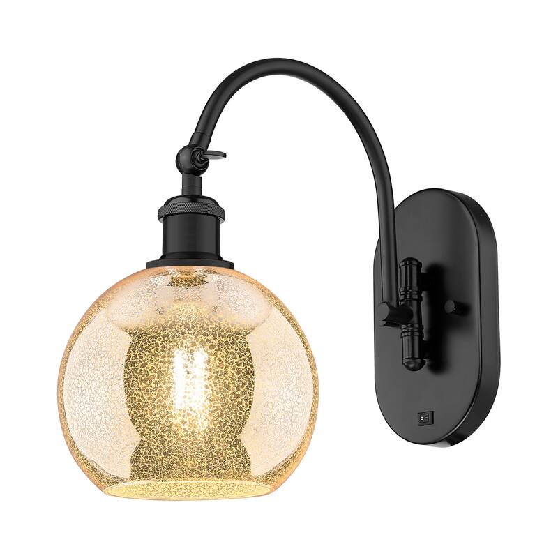 Innovations Lighting Endless Possibilities Ballston - Athens - 1 Light 8" Swiveling Sconce - Mercury/Matte Black