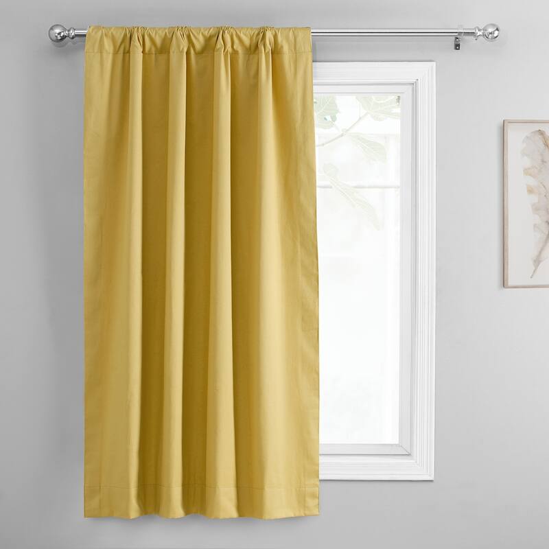 Exclusive Fabrics Solid Blackout Cotton Tie-Up Window Shade (1 Panel)
