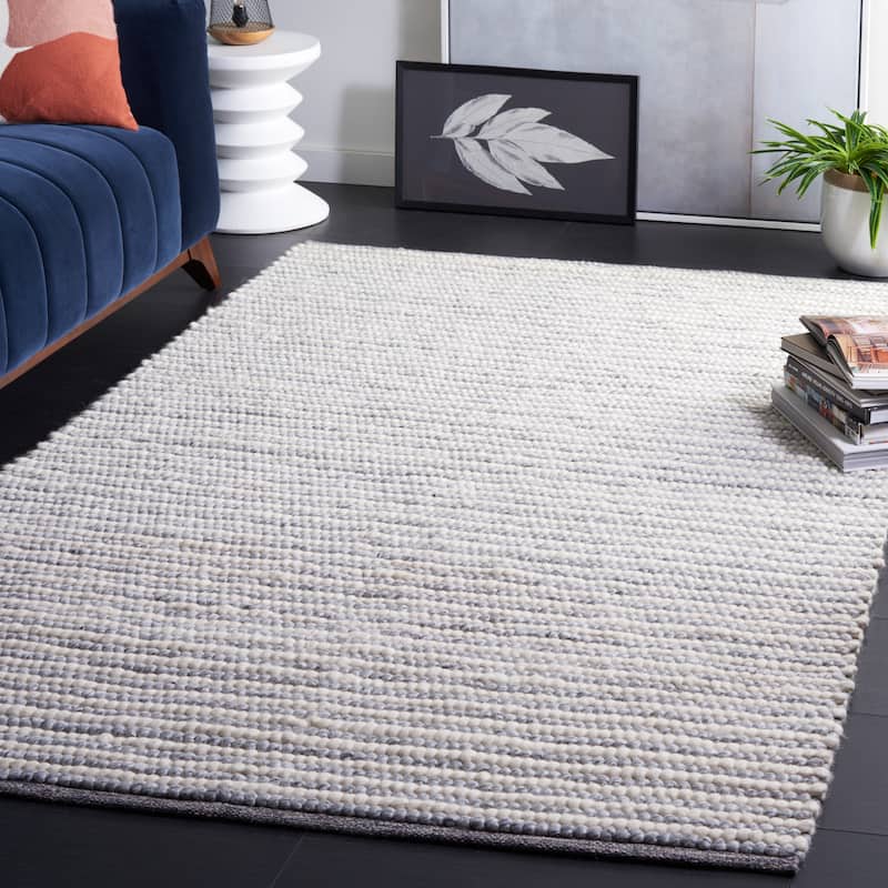 SAFAVIEH Handmade Natura Courtney Wool Rug - 6' Square - Ivory/Grey