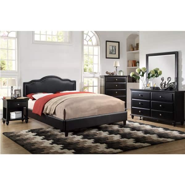 Black bed side table solid color wooden table one drawer nightstand ...