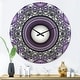 preview thumbnail 7 of 7, Designart 'Purple Fractal Pattern with Circles' Oversized Modern Wall CLock