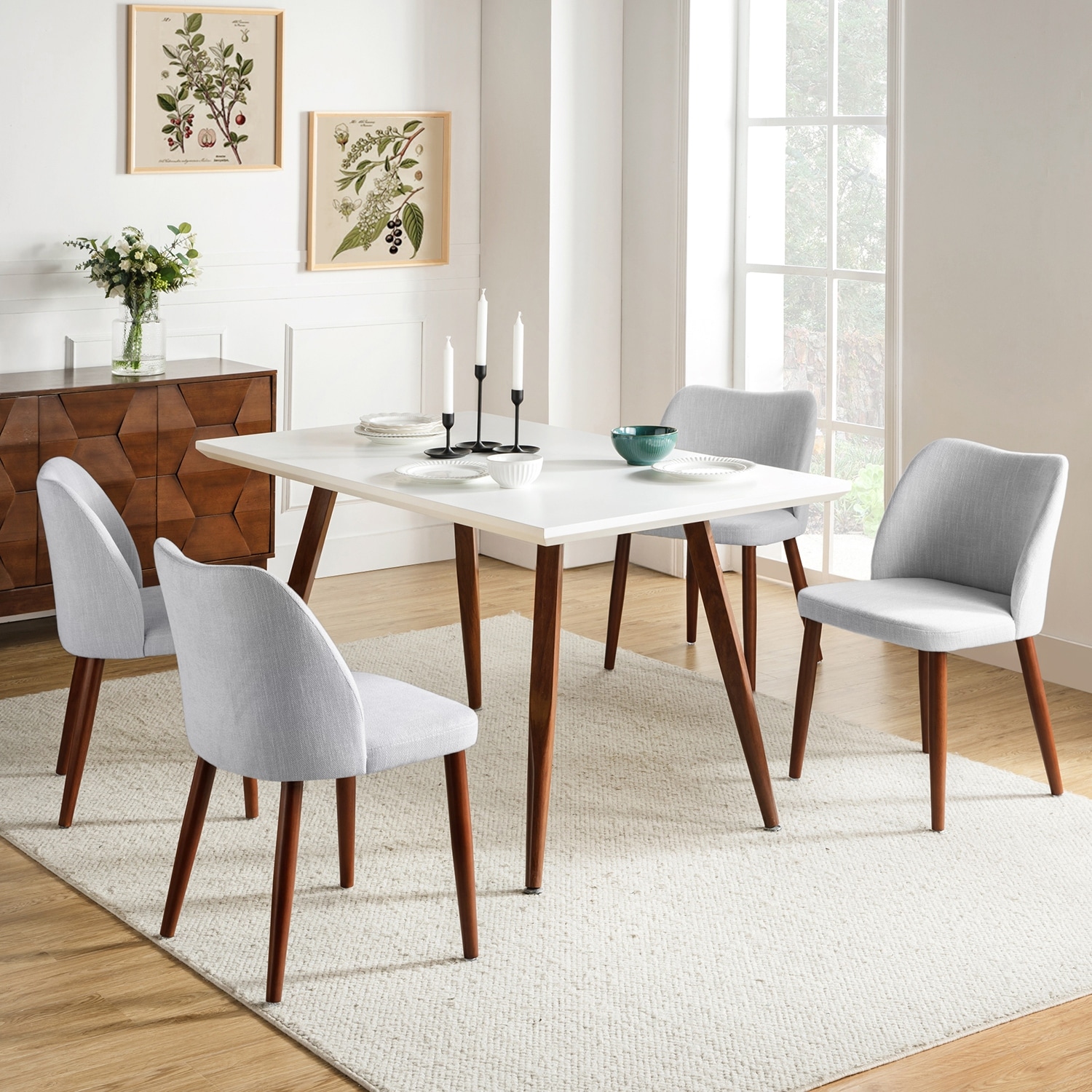 White solid wood dining chairs cheap