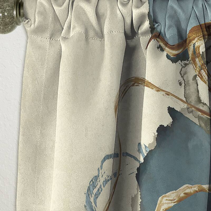 Designart 'Gold Glam Squares VII' Glam Blackout Curtain Single Panel