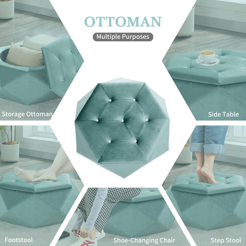 Christopher Knight Home- Calliope Velvet Storage Ottoman