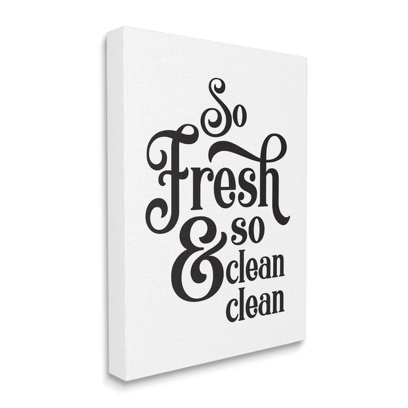 Stupell So Fresh And Clean Phrase Laundry Room Humor Canvas Wall Art - White - 16 x 20