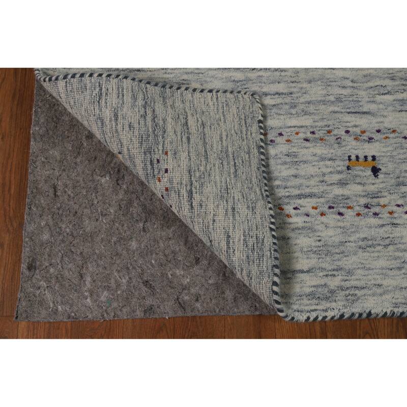 Hand Knotted Oriental 100% Wool Carpet Tribal Animal Pictorial Beige & Ivories Gabbeh Area Rug - 7' 10'' X 5' 5''