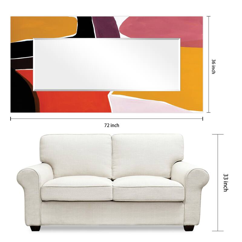 Abstract Rectangular Beveled Wall Mirror, Leaner,Large Mirror, Bathroom Mirror,Cheval Mirror,Ready to Hang