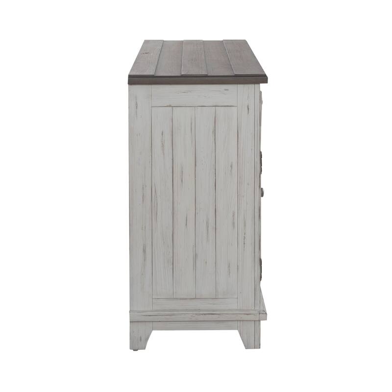 River Place Riverstone White & Tobacco Accent Server
