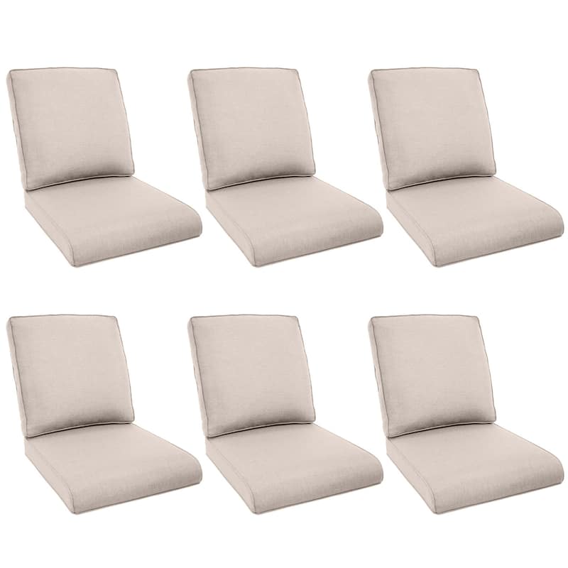 Pocassy 22x25x4" Cushion for Outdoor Swivel Chairs Sofa Set - Beige Cushion - 6 Set Seat & Back Cushion