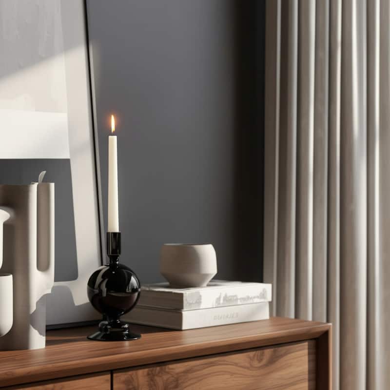 Sagebrook Home Glass Elegance - Illuminate Your Space with Unique Candle Holders - 4" x 4" x 7"