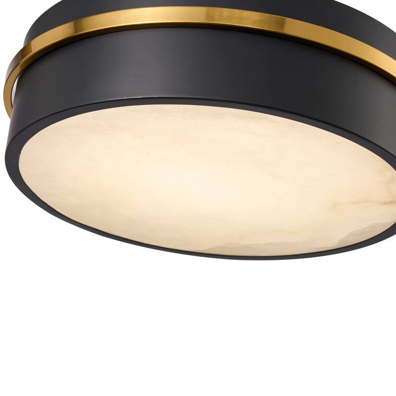 Artcraft Dax Integrated LED Flush Mount - Black with Brass Accent