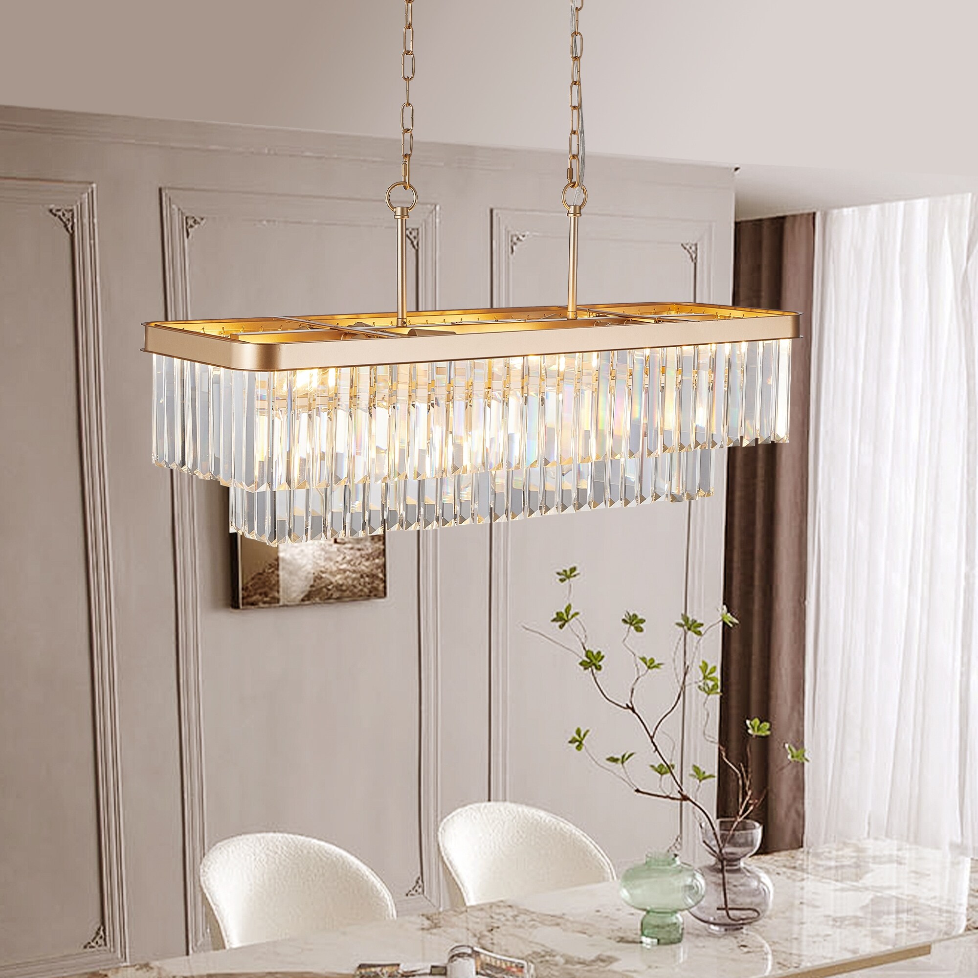 Rectangular Crystal Chandelier Pendant Light Hanging Lamp Bed Bath Beyond 41677879