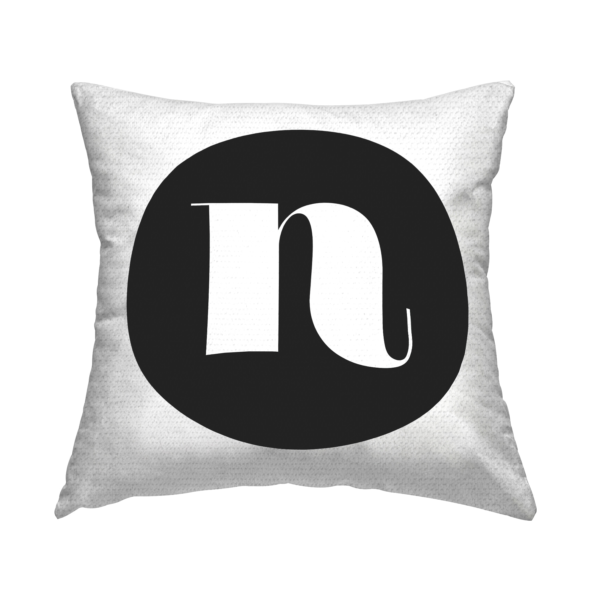 Stupell Black Initial Printed Outdoor Throw Pillow Design by Lil' Rue